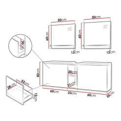 Garnero Arredamenti Mobile Bagno Sospeso-Mobile bagno sospeso 143cm con doppio lavabo e specchio serigrafato bianco Baden 6 Bianco Lucido
