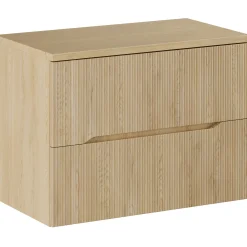 Garnero Arredamenti Mobile Bagno Sospeso-Mobile bagno sospeso 80cm cannettato 2 cassetti rovere Pretty