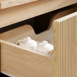 Garnero Arredamenti Mobile Bagno Sospeso-Mobile bagno sospeso 80cm cannettato 2 cassetti rovere Pretty