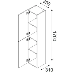 Garnero Arredamenti Mobile Bagno Sospeso-Mobile bagno sospeso 80cm con lavabo, specchio e colonna beige rovere Swim