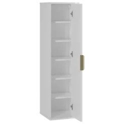 Garnero Arredamenti Mobile Bagno Sospeso-Mobile bagno sospeso 90cm con lavabo, colonna e pensile cannettato bianco Lusso