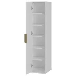Garnero Arredamenti Mobile Bagno Sospeso-Mobile bagno sospeso 90cm con lavabo, colonna e pensile cannettato bianco Lusso