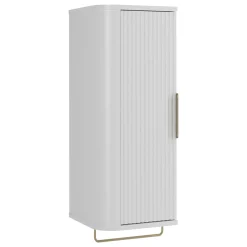 Garnero Arredamenti Mobile Bagno Sospeso-Mobile bagno sospeso 90cm con lavabo, colonna e pensile cannettato bianco Lusso