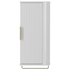 Garnero Arredamenti Mobile Bagno Sospeso-Mobile bagno sospeso 90cm con lavabo, colonna e pensile cannettato bianco Lusso