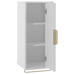 Garnero Arredamenti Mobile Bagno Sospeso-Mobile bagno sospeso 90cm con lavabo, colonna e pensile cannettato bianco Lusso