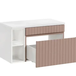 Garnero Arredamenti Mobile Bagno Sospeso-Mobile bagno sospeso 80cm cannettato 1 cassettone e vani rosa Autentic