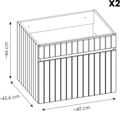 Garnero Arredamenti Mobile Bagno Sospeso-Mobile bagno sospeso 140cm cannettato 2 cassettoni Autentic Rosa