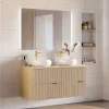 Garnero Arredamenti Mobile Bagno Sospeso-Mobile bagno sospeso 120cm cannettato rovere Pretty