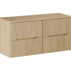 Garnero Arredamenti Mobile Bagno Sospeso-Mobile bagno sospeso 120cm cannettato rovere Pretty