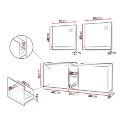 Garnero Arredamenti Mobile Bagno Sospeso-Mobile bagno sospeso 143cm con doppio lavabo e specchio serigrafato nero Baden 6 Nero Lucido