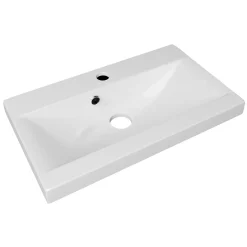 Garnero Arredamenti Mobile Bagno Sospeso-Mobile bagno sospeso 60cm con lavabo, specchio e 2 colonne Luz Rovere Grigio