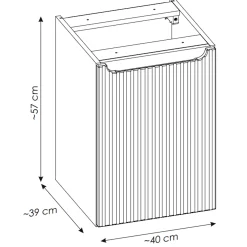 Garnero Arredamenti Mobile Bagno Sospeso-Mobile bagno sospeso 100cm cannettato con portabiancheria nero rovere Cleany