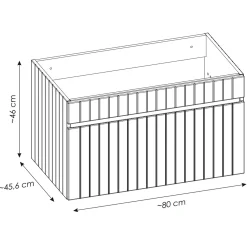 Garnero Arredamenti Mobile Bagno Sospeso-Mobile bagno sospeso 80cm cannettato con lavabo 1 cassettone Autentic Rosa