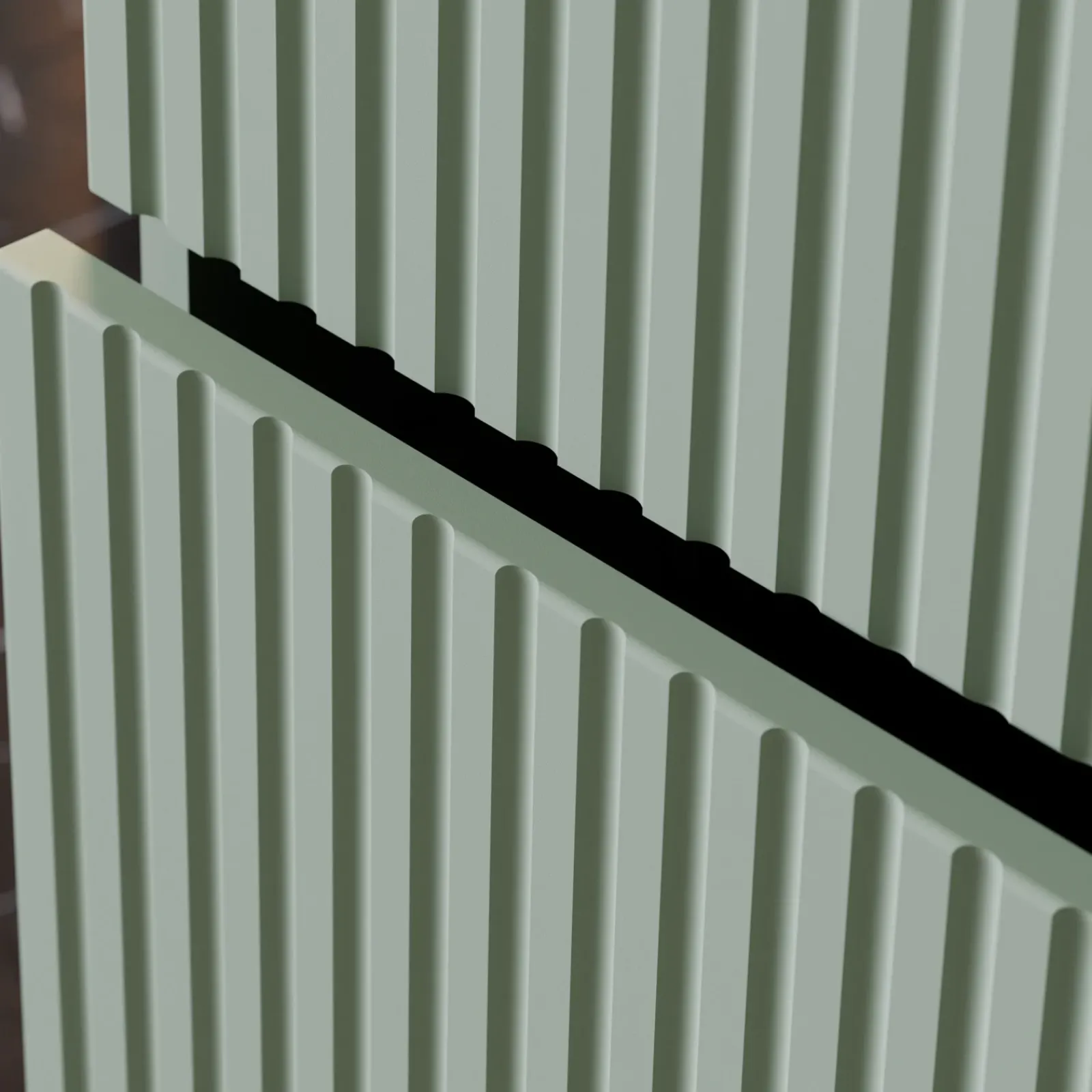 Garnero Arredamenti Mobile Bagno Sospeso-Mobile bagno sospeso 80cm cannettato con lavabo 2 cassetti verde salvia Greeny