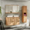 Garnero Arredamenti Mobile Bagno Sospeso-Mobile bagno sospeso 100cm con 2 lavabi e colonna rovere Rovery