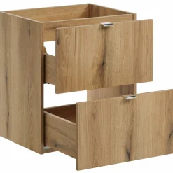 Garnero Arredamenti Mobile Bagno Sospeso-Mobile bagno sospeso 100cm con 2 lavabi e colonna rovere Rovery