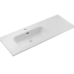 Garnero Arredamenti Mobile Bagno Sospeso-Mobile bagno sospeso 120cm con lavabo, specchio, colonna e 3 pensili beige rovere Swim