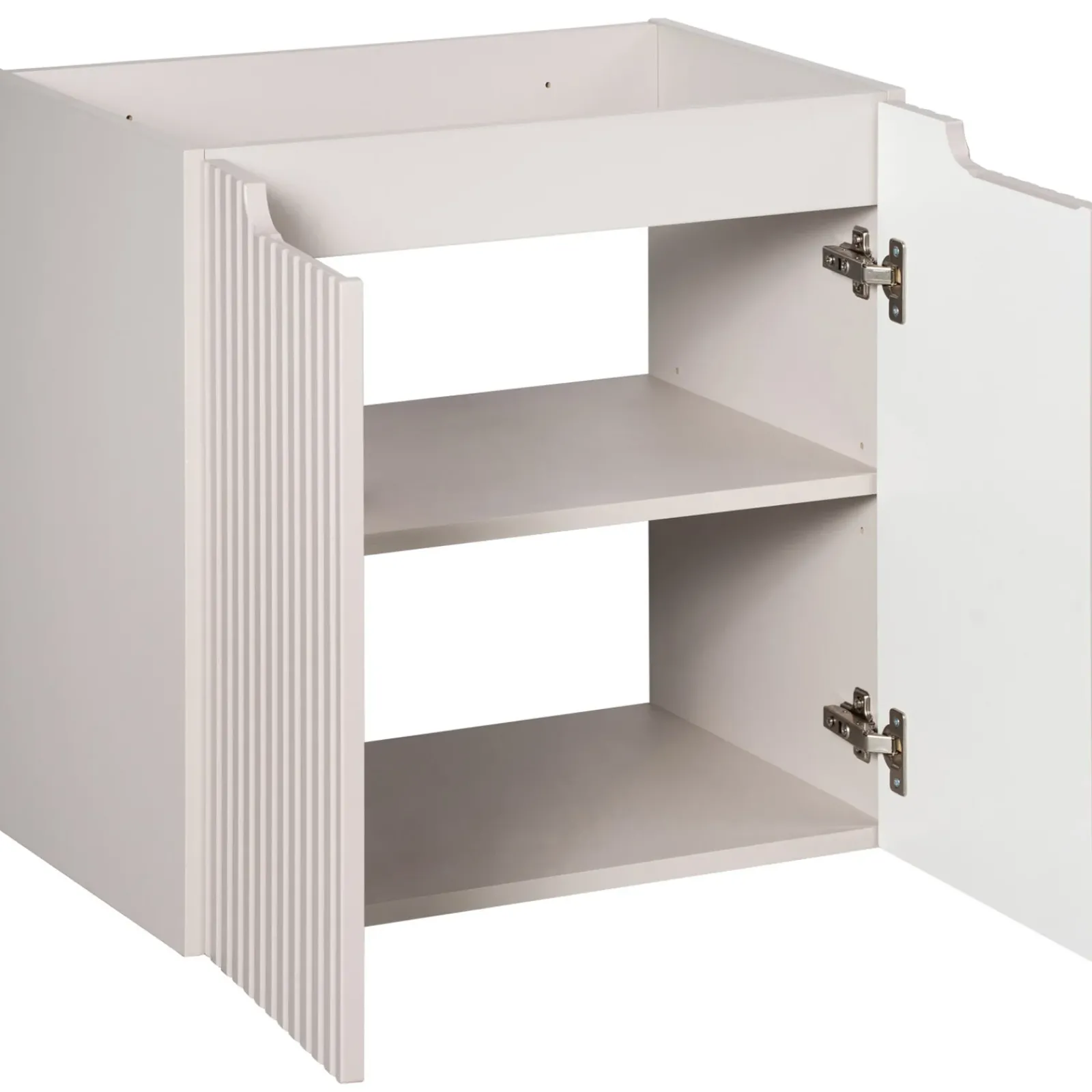 Garnero Arredamenti Mobile Bagno Sospeso-Mobile bagno sospeso 60cm cannettato 2 ante rovere Cleany Beige