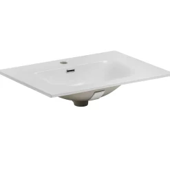 Garnero Arredamenti Mobile Bagno Sospeso-Mobile bagno sospeso 80cm cannettato con lavabo da incasso, colonna e specchio rosa Autentic