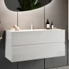 Garnero Arredamenti Mobile Bagno Sospeso-Mobile bagno sospeso 60cm con lavabo 2 cassetti bianco lucido Moon