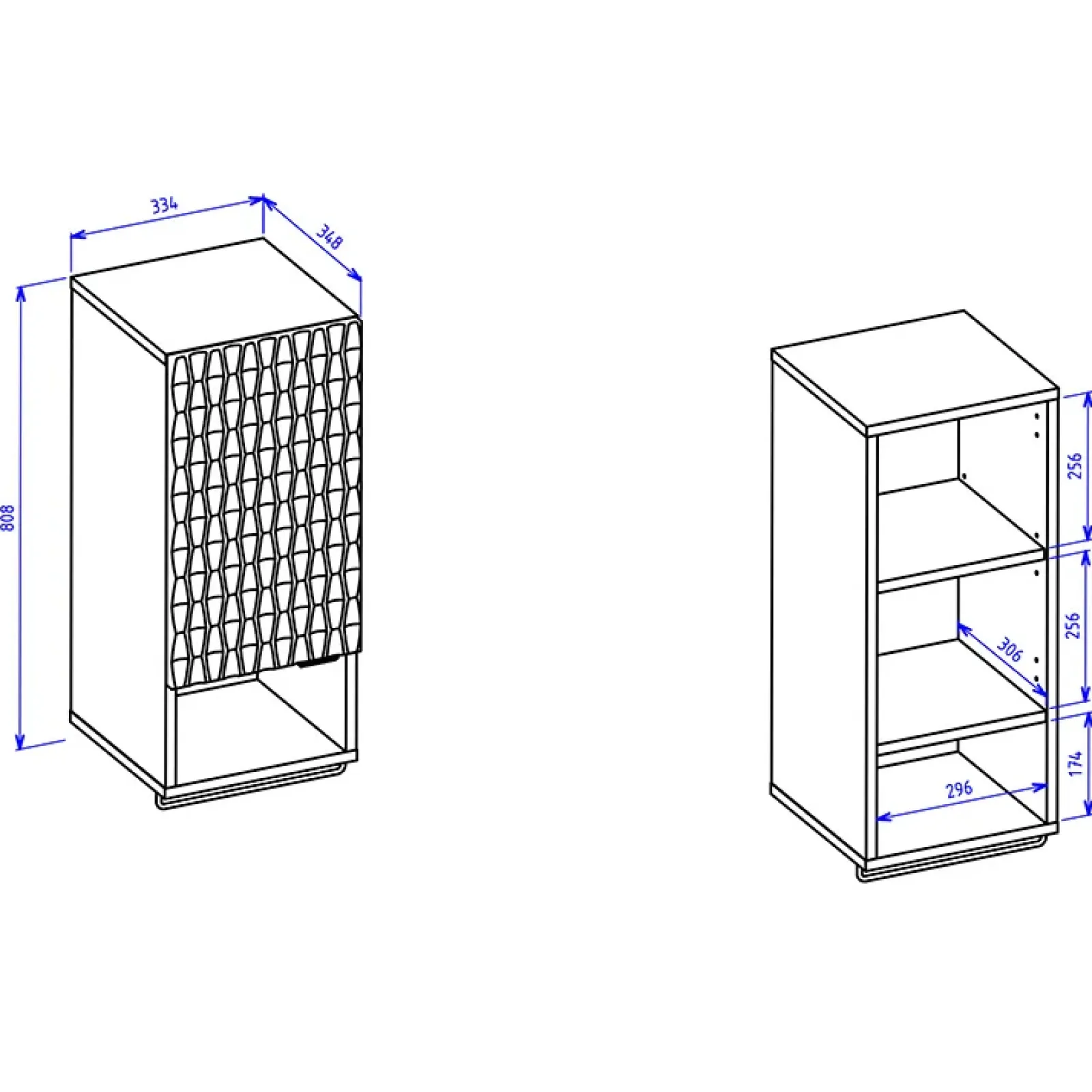 Garnero Arredamenti Mobile Bagno Sospeso-Mobile bagno sospeso 82cm con colonna e pensile nero frontali noce decorati Silvy