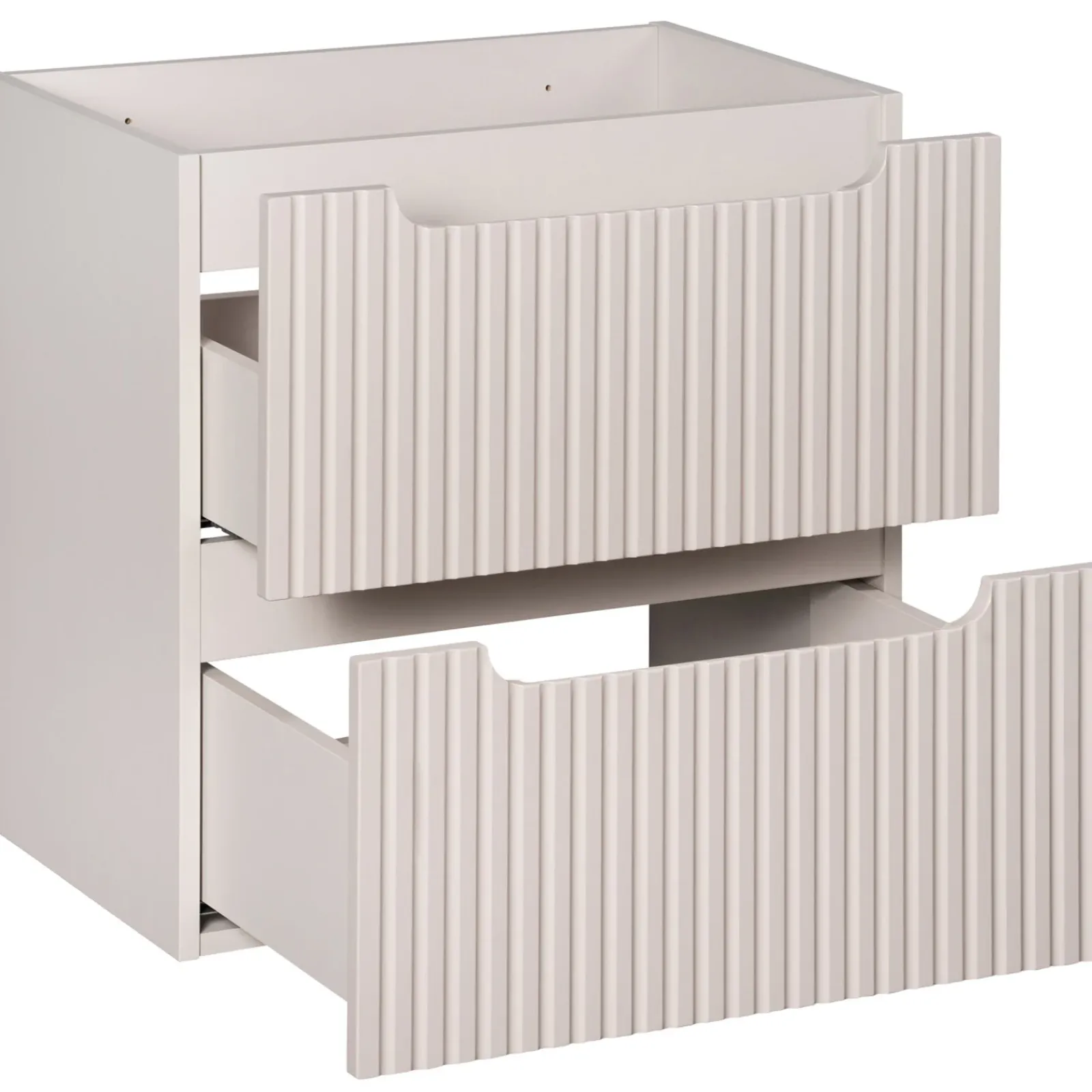 Garnero Arredamenti Mobile Bagno Sospeso-Mobile bagno sospeso 120cm cannettato 4 cassetti rovere Cleany Beige