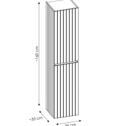 Garnero Arredamenti Mobile Bagno Sospeso-Mobile bagno sospeso 100cm cannettato con lavabo, colonna e specchio quercia Autentic Bianco