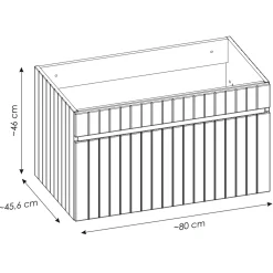 Garnero Arredamenti Mobile Bagno Sospeso-Mobile bagno sospeso 80cm cannettato con lavabo 1 cassettone Autentic Bianco