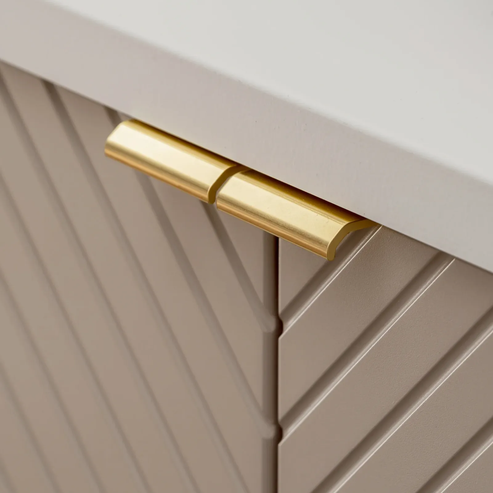 Garnero Arredamenti Mobile Bagno Sospeso-Mobile bagno sospeso 60cm con lavabo 2 ante beige cashmere Neutry