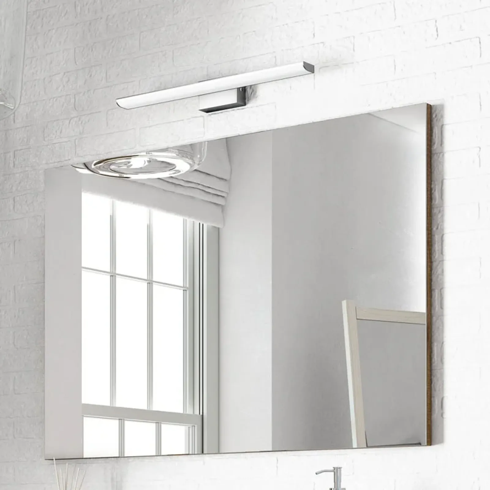 Garnero Arredamenti Mobile Bagno Sospeso-Mobile bagno sospeso 80cm con lavabo e specchio rovere nordik Dexter