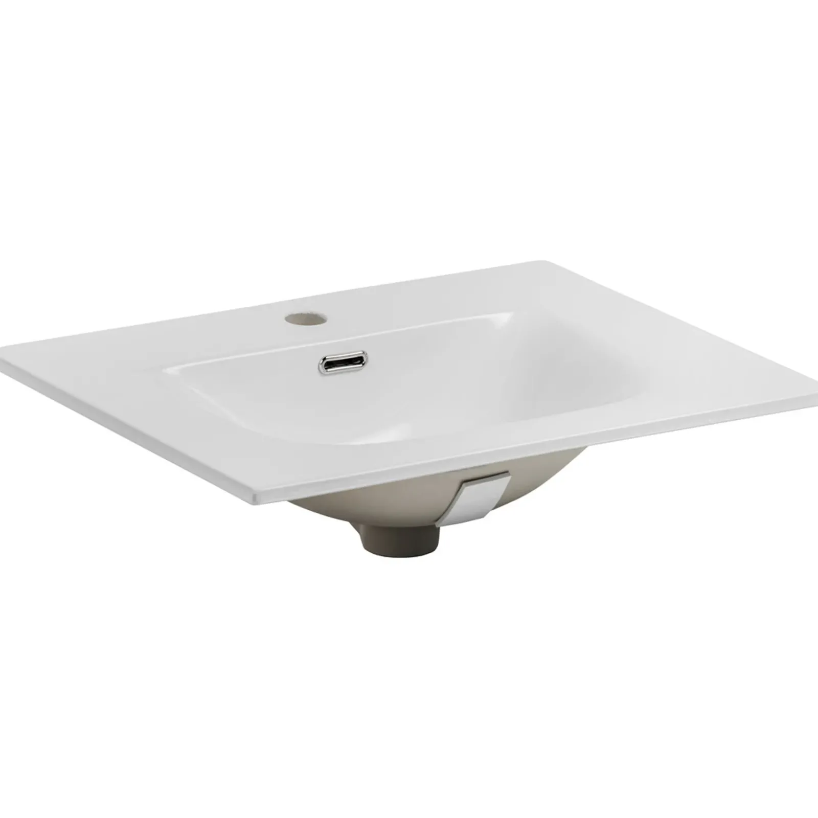 Garnero Arredamenti Mobile Bagno Sospeso-Mobile bagno sospeso 60cm con lavabo da incasso 2 ante beige rovere Swim
