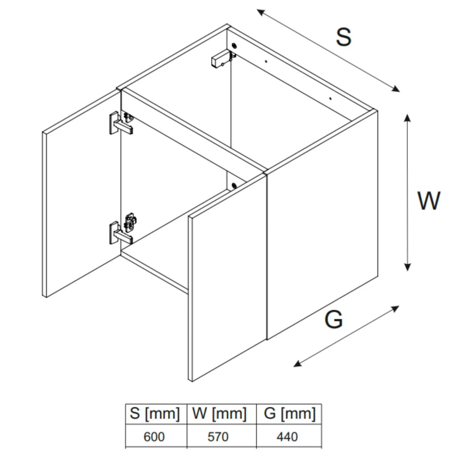 Garnero Arredamenti Mobile Bagno Sospeso-Mobile bagno sospeso 60cm con lavabo da incasso 2 ante beige rovere Swim