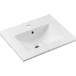 Garnero Arredamenti Mobile Bagno Sospeso-Mobile bagno sospeso 50cm cannettato con lavabo 2 cassetti Cleany Beige