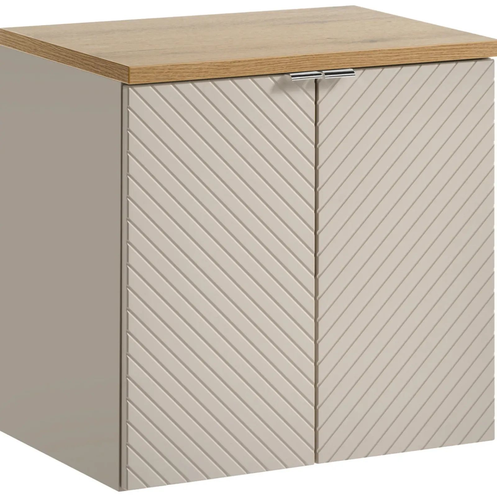Garnero Arredamenti Mobile Bagno Sospeso-Mobile bagno sospeso 60cm cm 2 ante beige cashmere Neutry