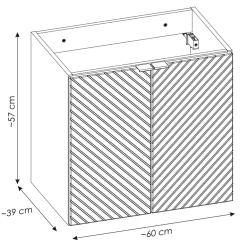 Garnero Arredamenti Mobile Bagno Sospeso-Mobile bagno sospeso 60cm cm 2 ante beige cashmere Neutry