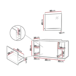 Garnero Arredamenti Mobile Bagno Sospeso-Mobile bagno sospeso 106cm con lavabo e specchio serigrafato bianco Baden 9 Bianco Lucido