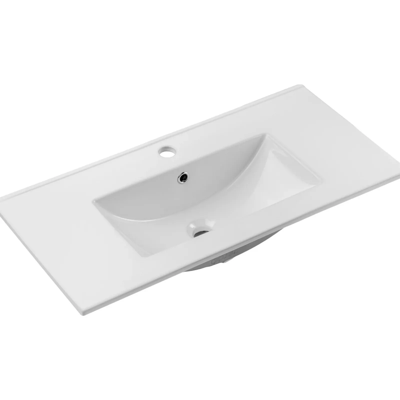 Garnero Arredamenti Mobile Bagno Sospeso-Mobile bagno sospeso 80cm cannettato con lavabo 2 cassetti Cleany Nero