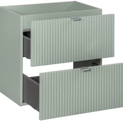 Garnero Arredamenti Mobile Bagno Sospeso-Mobile bagno sospeso 60cm cannettato con lavabo 2 cassetti verde salvia Greeny