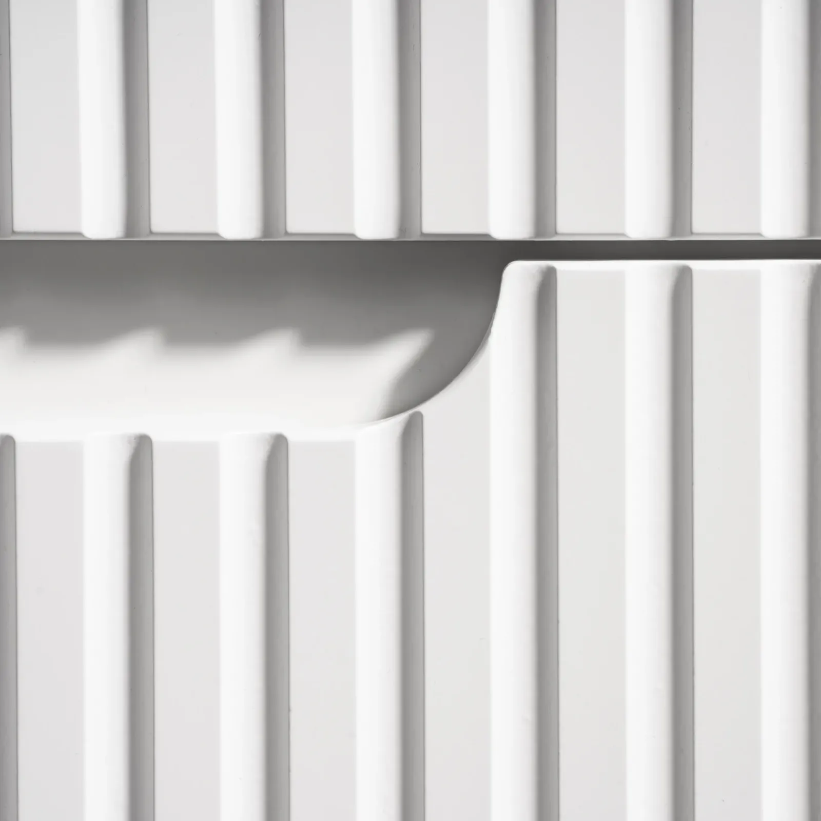 Garnero Arredamenti Mobile Bagno Sospeso-Mobile bagno sospeso 60cm cannettato con lavabo 2 cassetti bianco Cleany Bianco Opaco