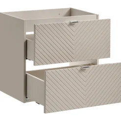Garnero Arredamenti Mobile Bagno Sospeso-Mobile bagno sospeso 60cm con lavabo 2 cassetti beige cashmere Neutry