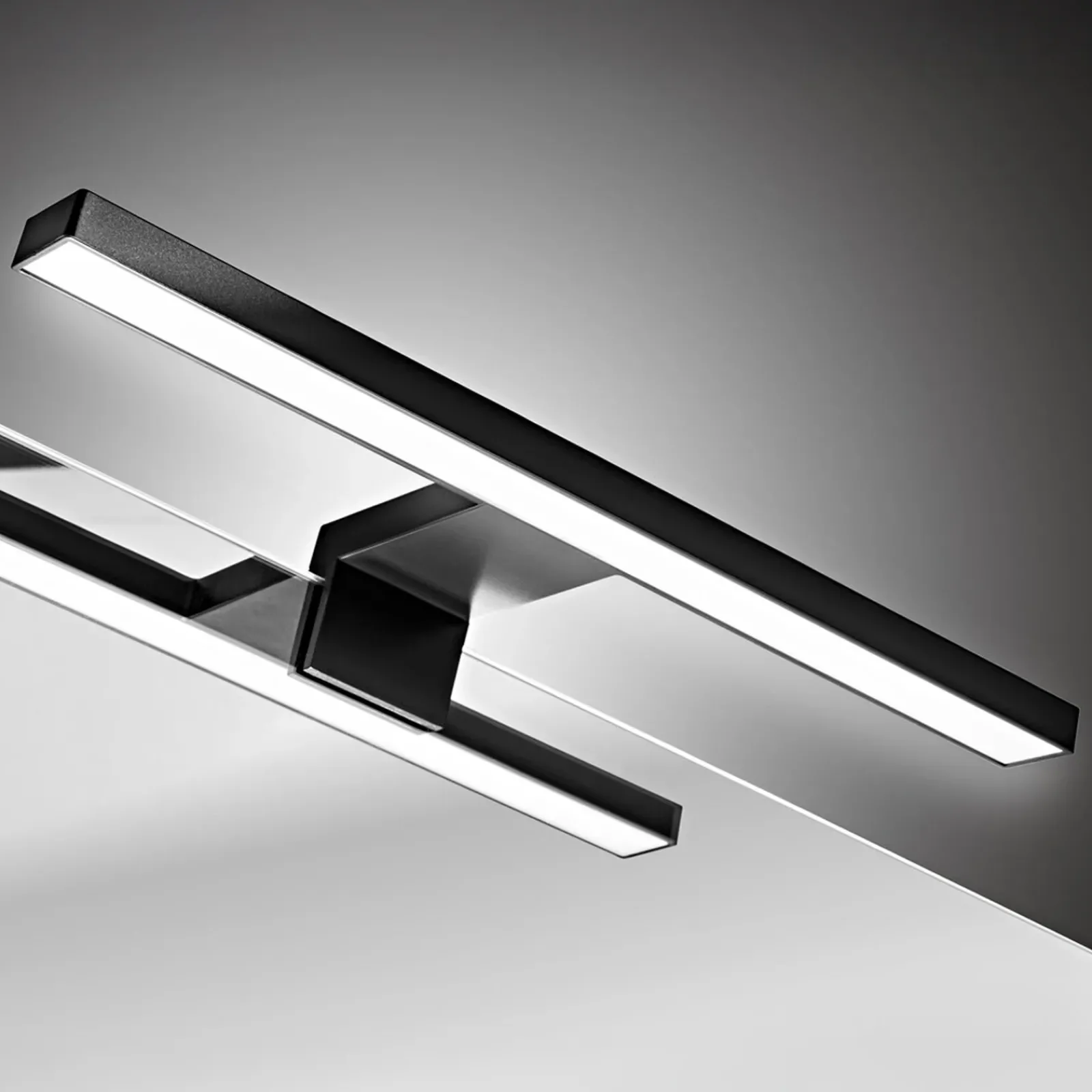 Garnero Arredamenti Mobile Bagno Sospeso-Mobile bagno sospeso 120cm con 2 lavabi, specchio e colonna nero Serif