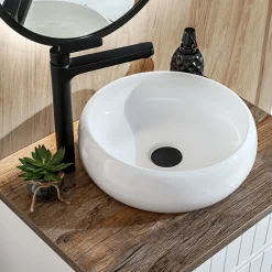 Garnero Arredamenti Mobile Bagno Sospeso-Mobile bagno sospeso 60cm cannettato 1 cassettone quercia Autentic Bianco