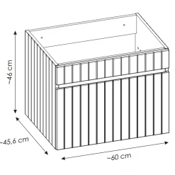 Garnero Arredamenti Mobile Bagno Sospeso-Mobile bagno sospeso 60cm cannettato 1 cassettone quercia Autentic Bianco