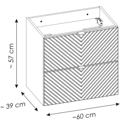 Garnero Arredamenti Mobile Bagno Sospeso-Mobile bagno sospeso 60cm con colonna beige cashmere Neutry