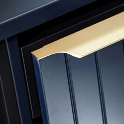 Garnero Arredamenti Mobile Bagno Sospeso-Mobile bagno sospeso 60cm con lavabo, specchio e colonna cannettato blu Deep