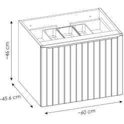 Garnero Arredamenti Mobile Bagno Sospeso-Mobile bagno sospeso 60cm con lavabo, specchio e colonna cannettato blu Deep