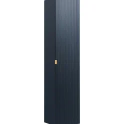 Garnero Arredamenti Mobile Bagno Sospeso-Mobile bagno sospeso 60cm con lavabo, specchio e colonna cannettato blu Deep