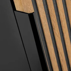 Garnero Arredamenti Mobile Bagno Sospeso-Mobile bagno sospeso 120cm cm con 2 lavabi da appoggio, 2 specchi, colonna e cubotti quercia antracite Limpid