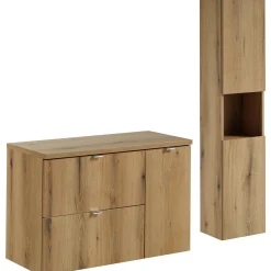 Garnero Arredamenti Mobile Bagno Sospeso-Mobile bagno sospeso 60cm con colonna rovere Rovery