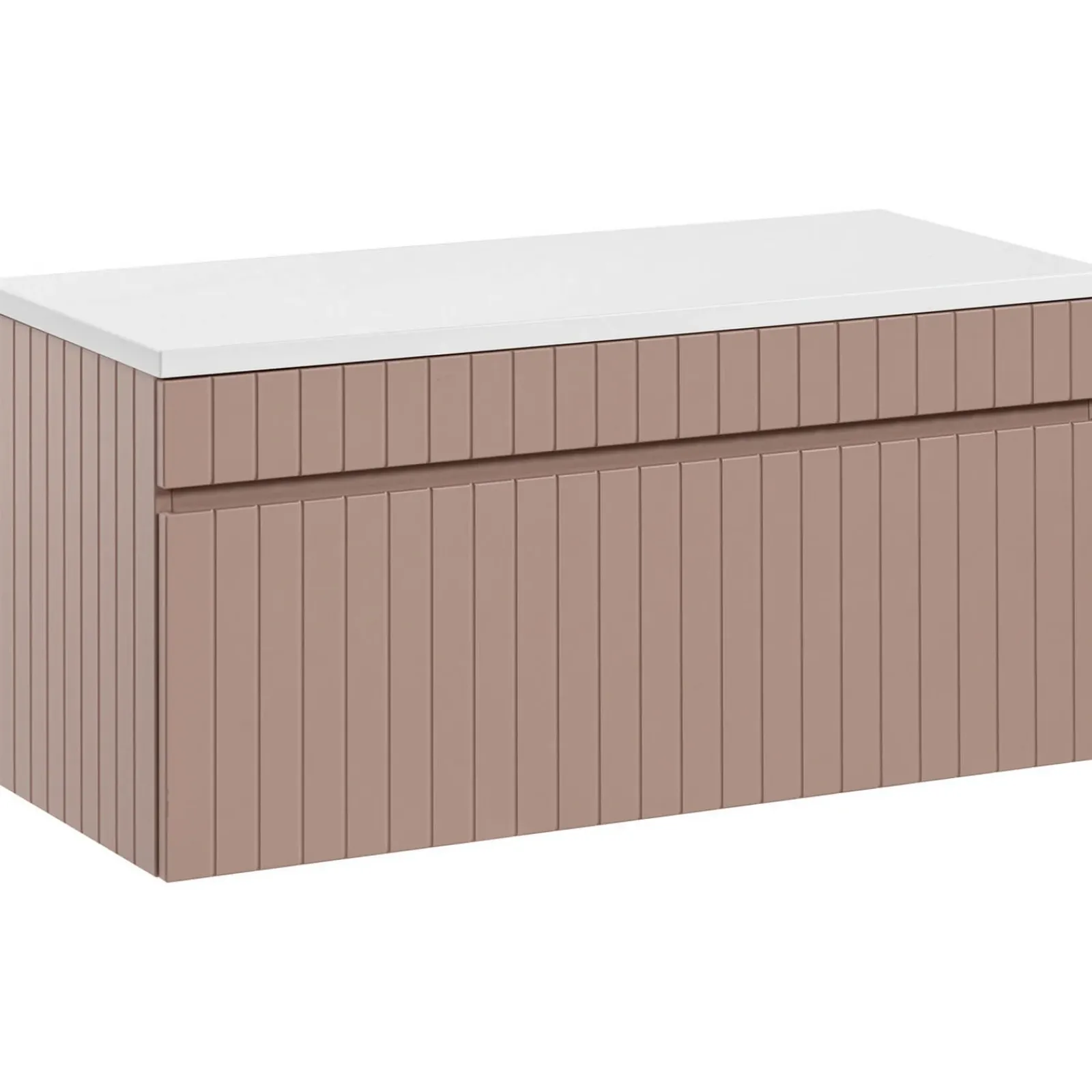 Garnero Arredamenti Mobile Bagno Sospeso-Mobile bagno sospeso 100cm cannettato 1 cassettone rosa Autentic